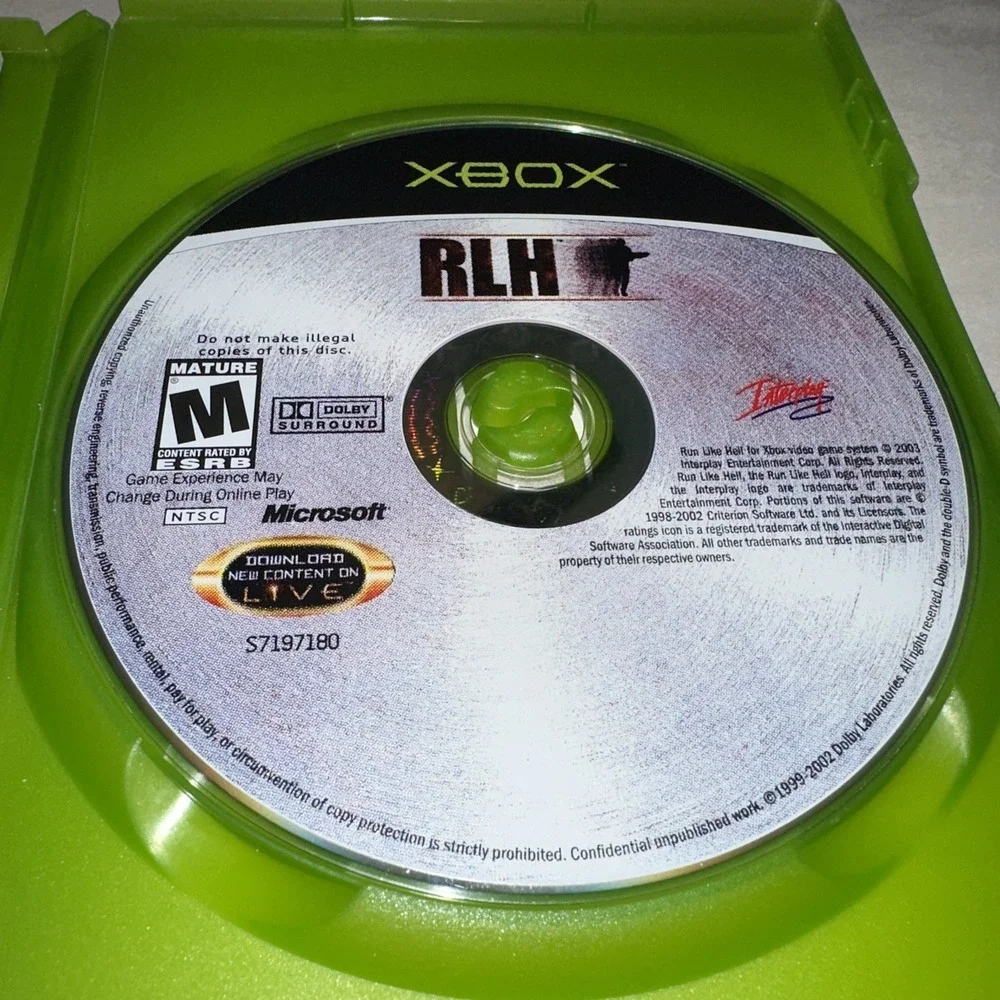 RLH: Run Like Hell Hunt Or Be Hunted (Xbox, 2003) No Soundtrack Disc